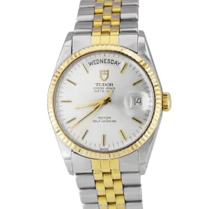 Tudor Oyster Prince Date-Day Two-Tone Gold Stainless Champagne 35mm Watch 94613