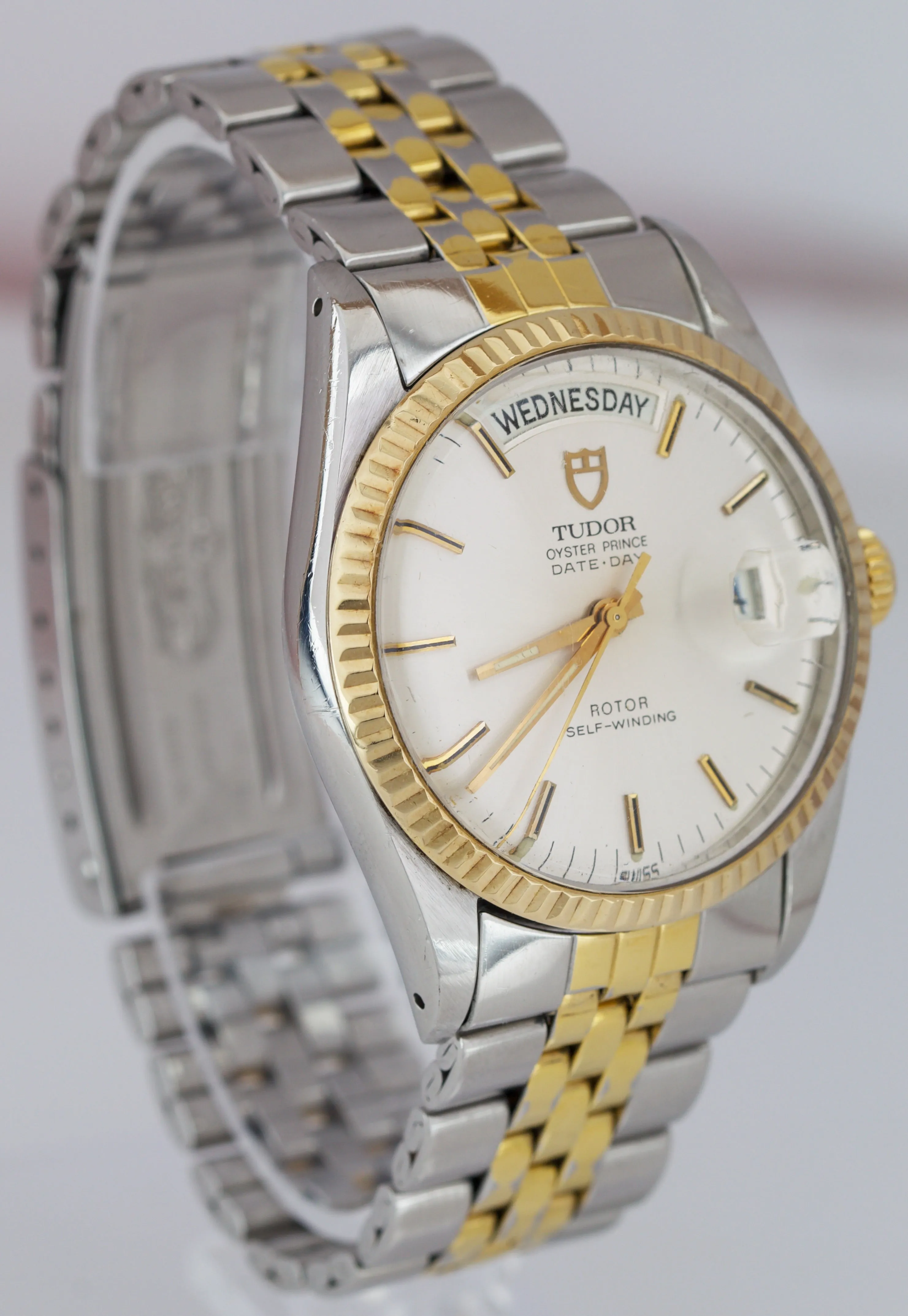 Tudor Oyster Prince Date-Day Two-Tone Gold Stainless Champagne 35mm Watch 94613