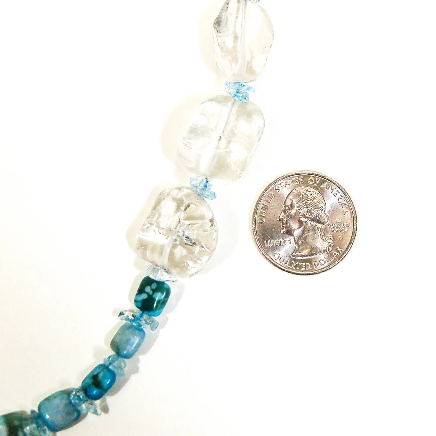 Turquoise and Quartz Necklace, Southwestern, Artisan, Boho, Vintage Designer Jewelry