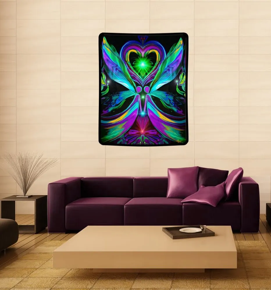 Twin Flames Tapestry, Soulmate Artwork, Reiki Throw "Unconditional Love"