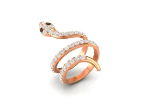 Twisted Snake Smoky Quartz Engagement Ring 925 Sterling Silver Wedding Ring