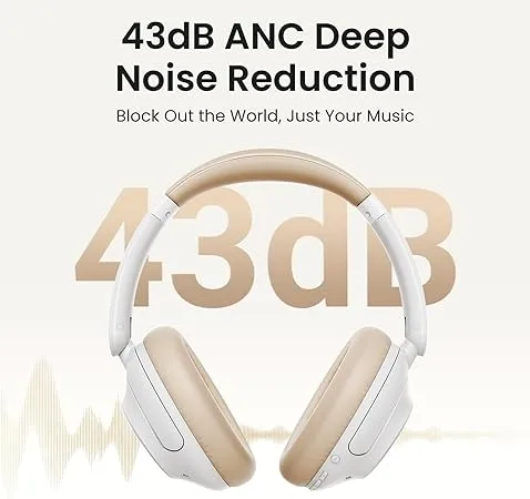 Ugreen HiTune Max5 Hybrid Active Noise-Cancelling Headphones White HP202