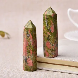 Unakite Crystals Point Wand