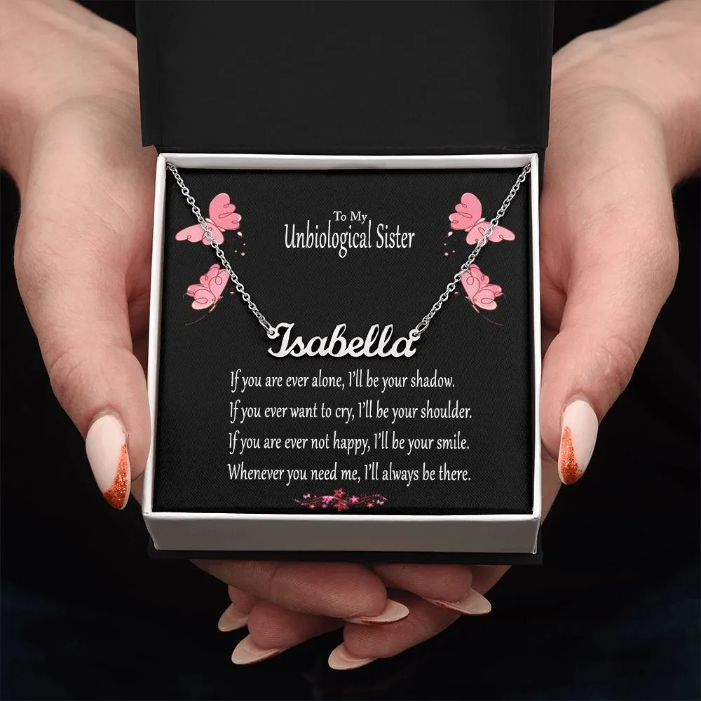 Unbiolgical Sister Gift-Custom Name Necklace