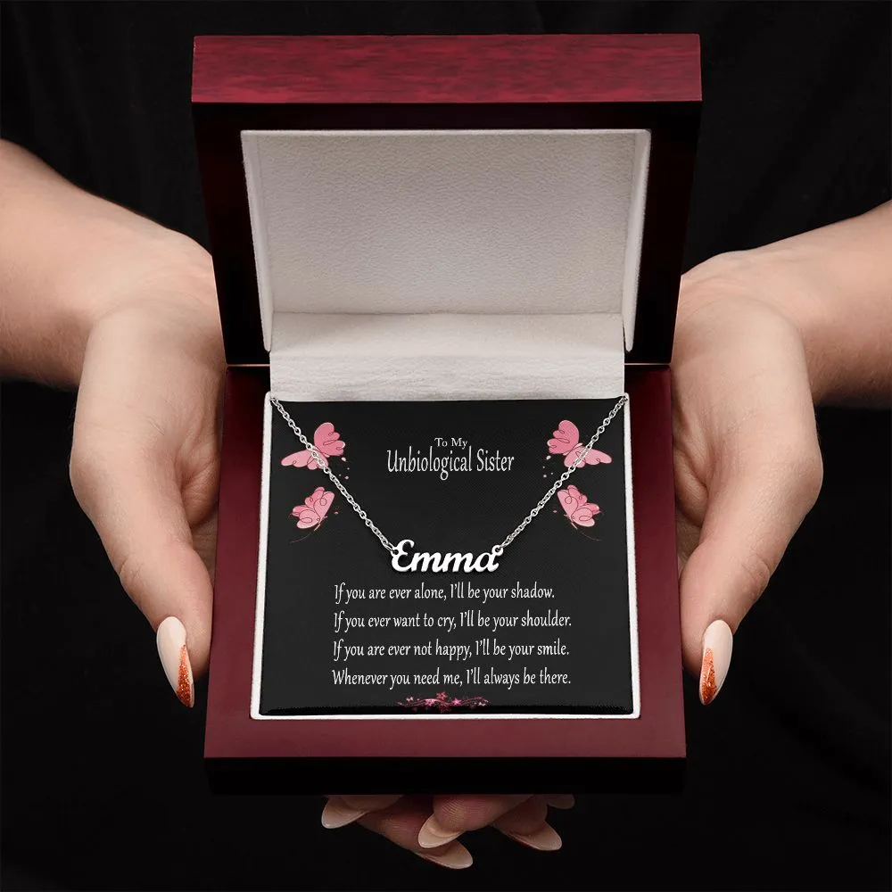 Unbiolgical Sister Gift-Custom Name Necklace