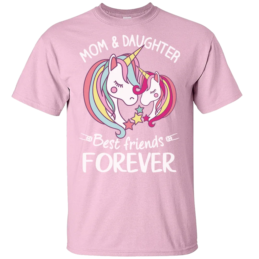 Unicorn Heads Mom And Daughter Mothers Day Mama Mammy Love Heart Family Gift Unisex T-Shirt