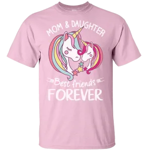 Unicorn Heads Mom And Daughter Mothers Day Mama Mammy Love Heart Family Gift Unisex T-Shirt