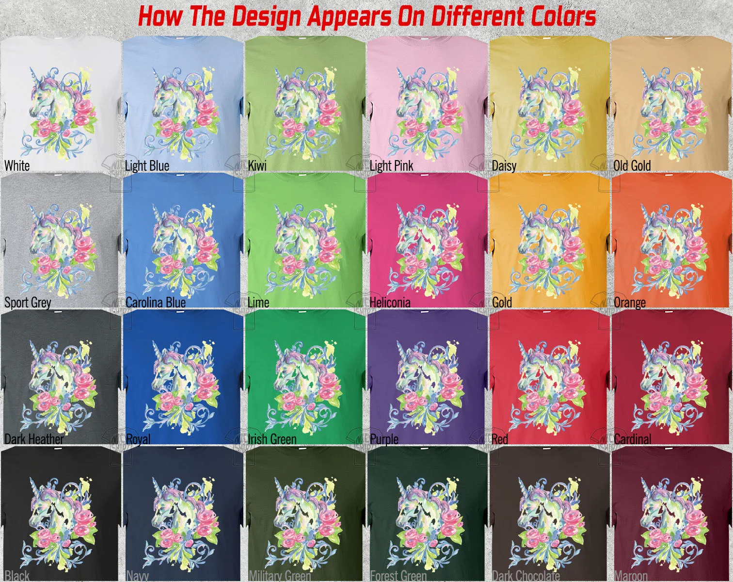 Unicorn Heads Watercolor Mom Mothers Day Mama Mammy Love Heart Family Gift Unisex T-Shirt