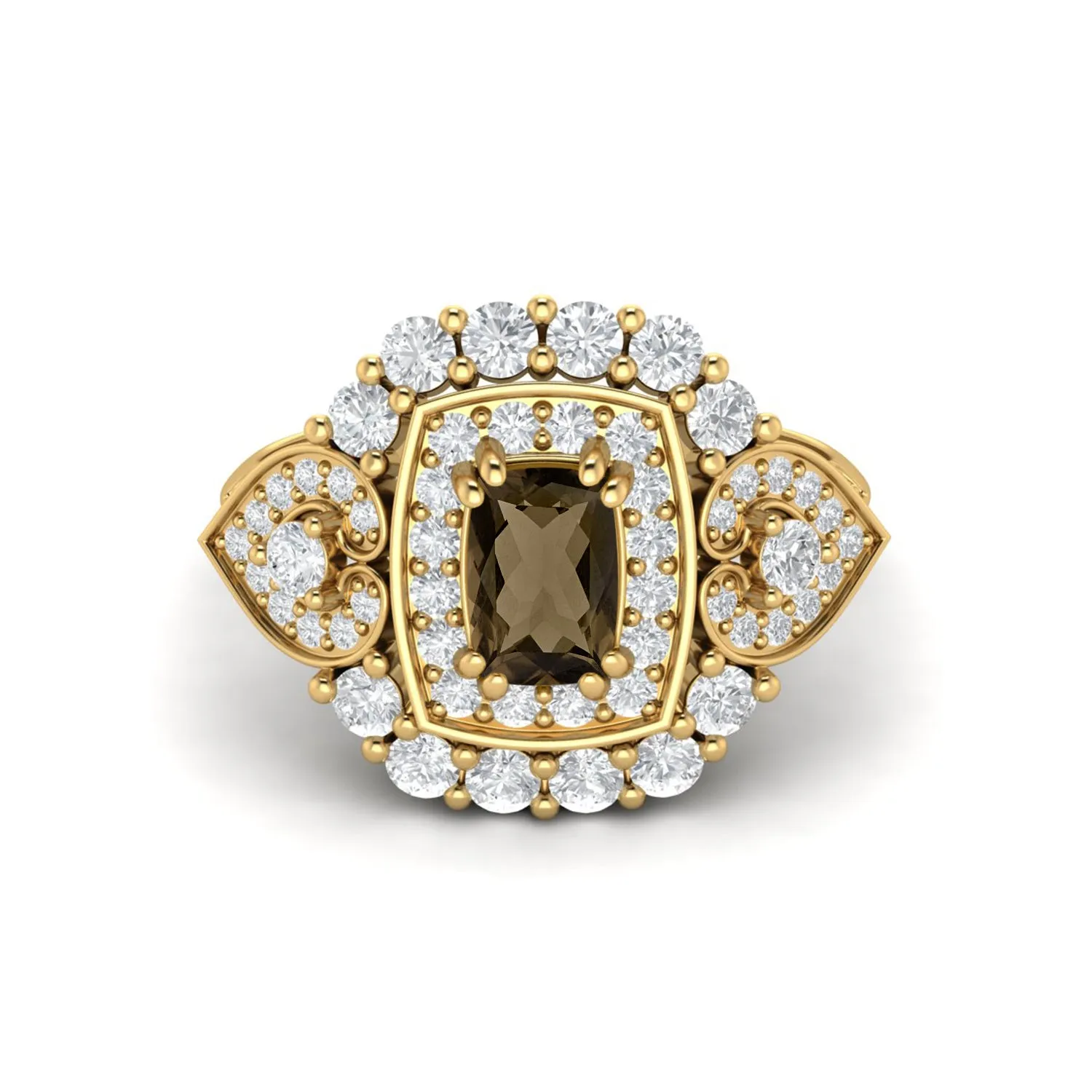 Unique Smoky Quartz Wedding Ring Oval Shaped Brown Stone Ring