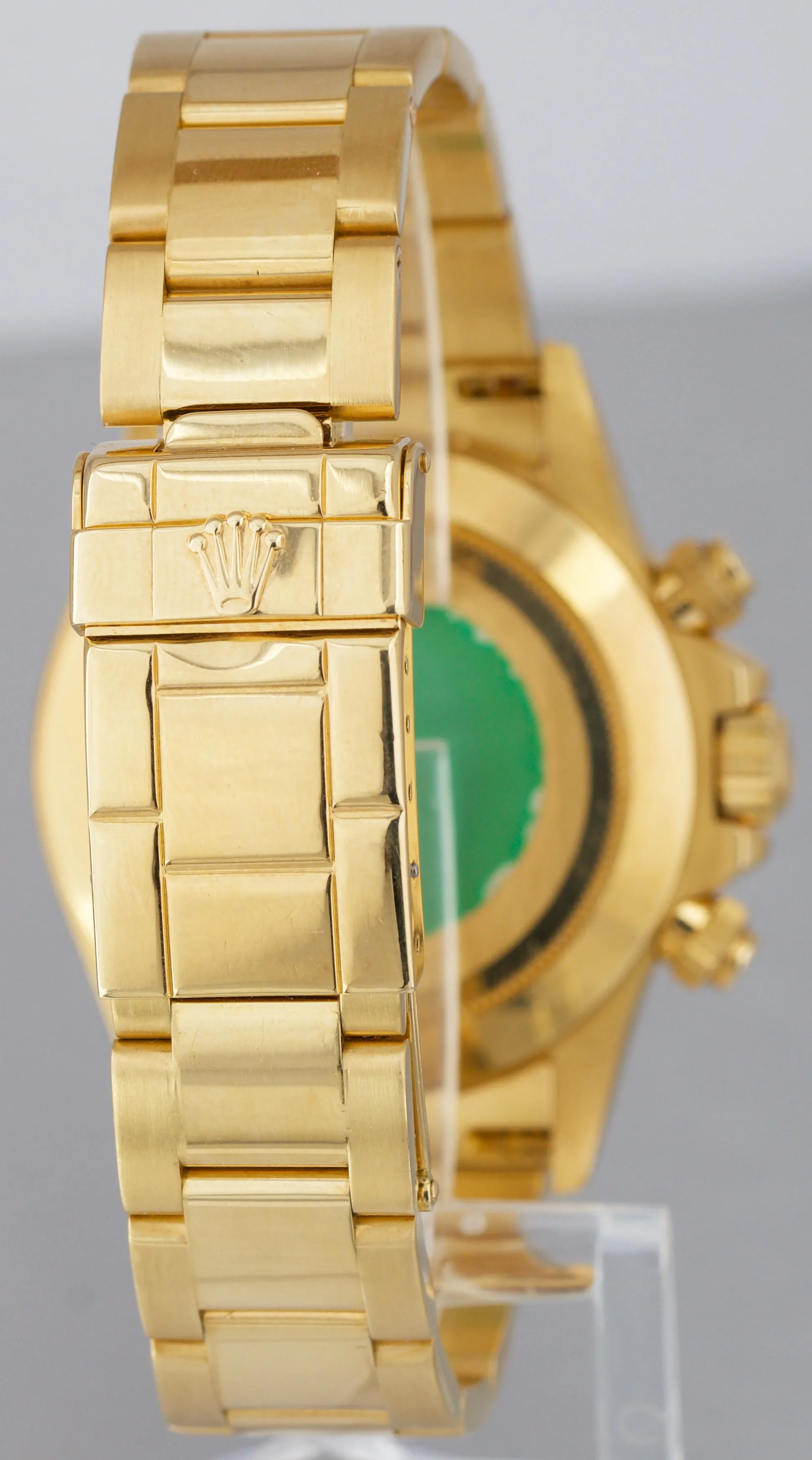 UNPOLISHED 1998 Rolex Daytona Cosmograph 40mm Black 18K Yellow Gold Watch 16528