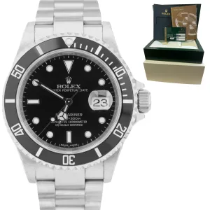 UNPOLISHED 2010 REHAUT Rolex Submariner Date Ceramic NO-HOLES 40mm Watch 16610