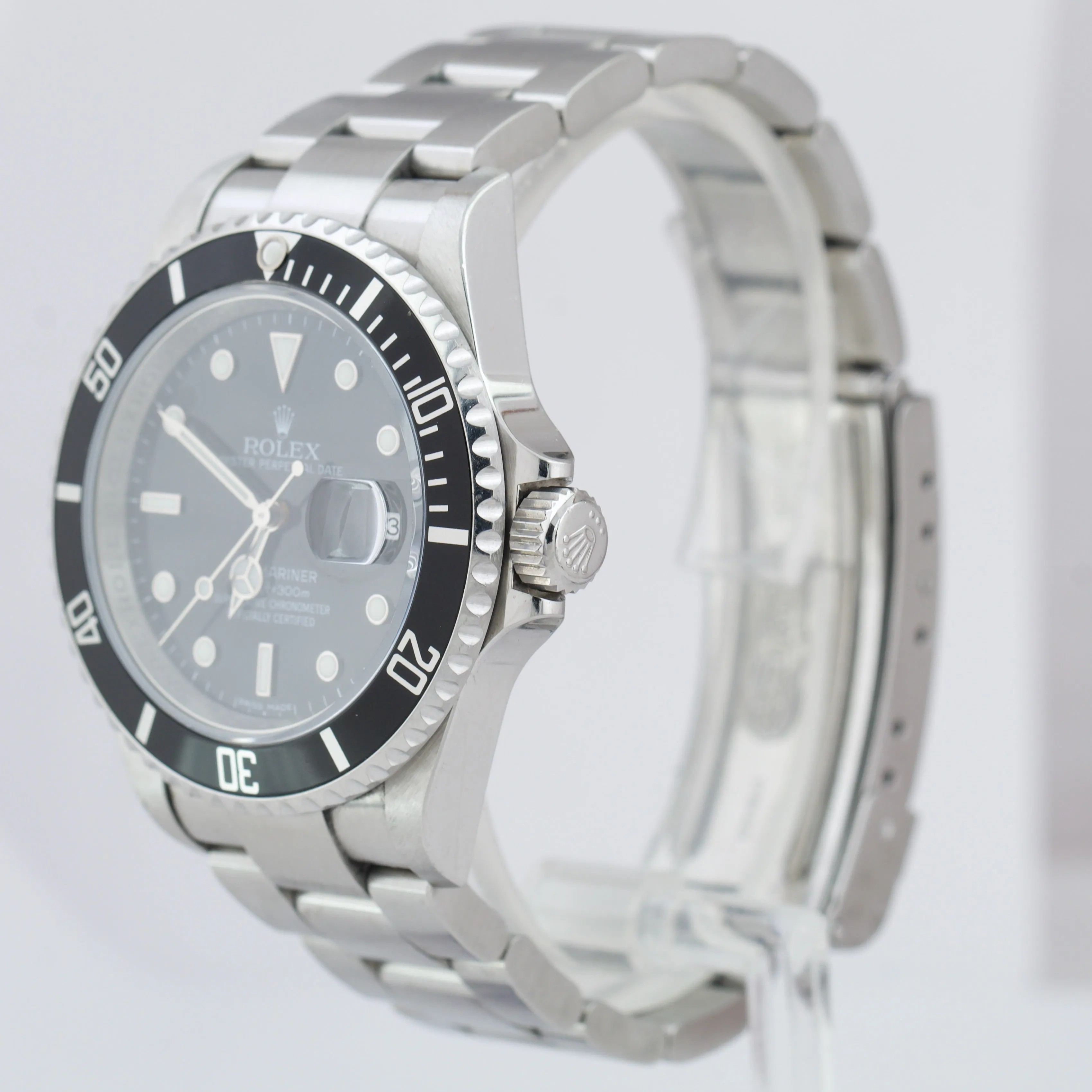 UNPOLISHED 2010 REHAUT Rolex Submariner Date Ceramic NO-HOLES 40mm Watch 16610