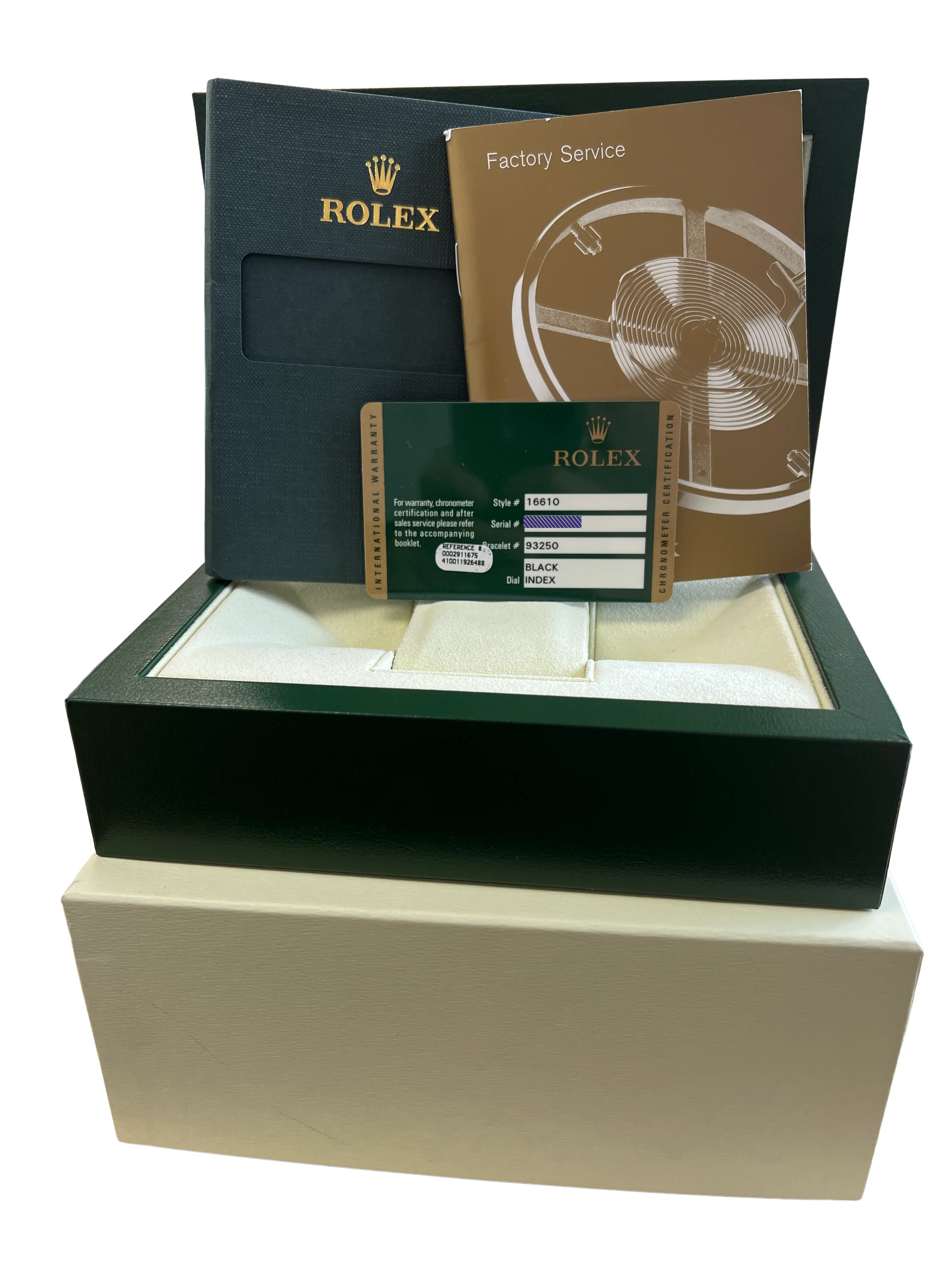 UNPOLISHED 2010 REHAUT Rolex Submariner Date Ceramic NO-HOLES 40mm Watch 16610