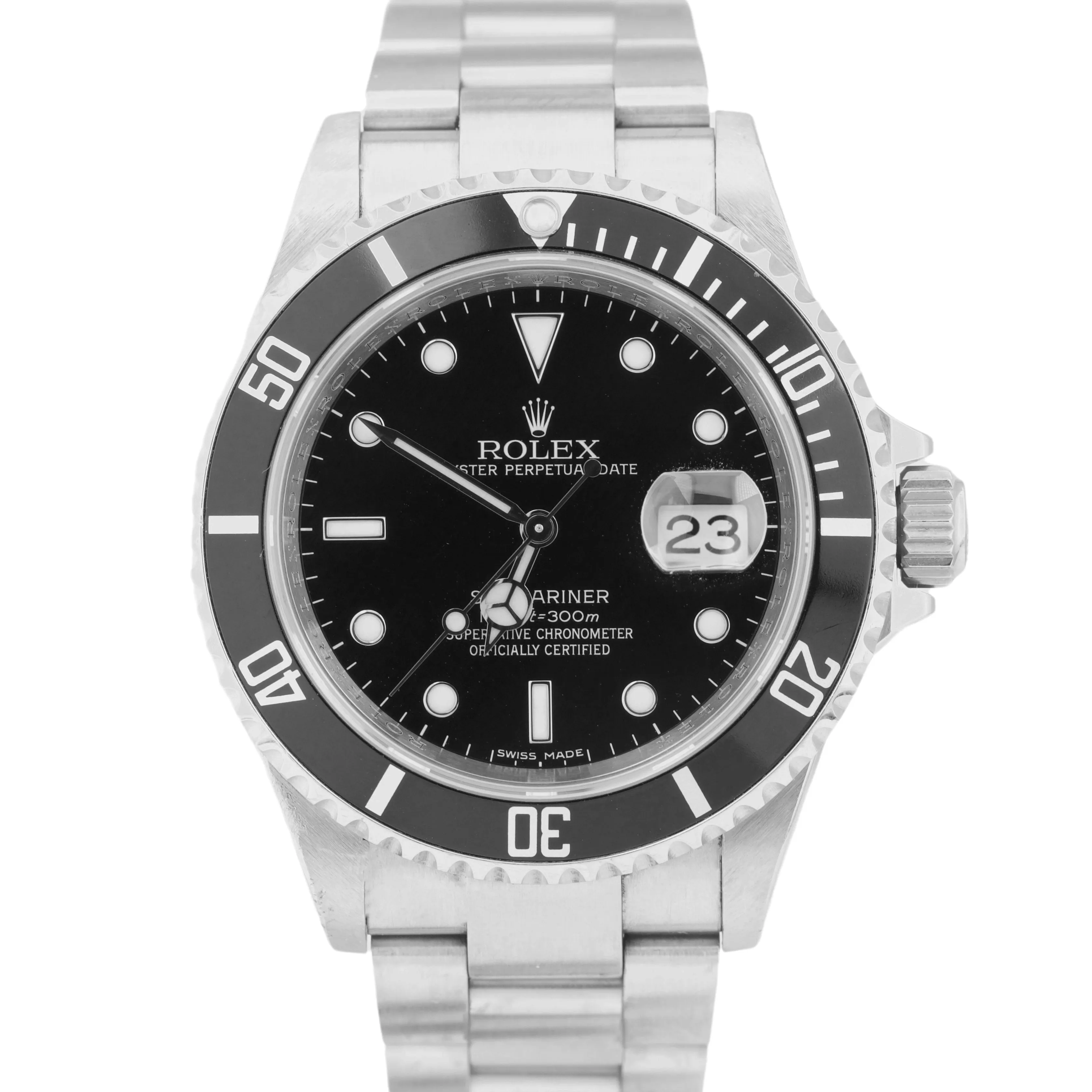 UNPOLISHED 2010 REHAUT Rolex Submariner Date Ceramic NO-HOLES 40mm Watch 16610