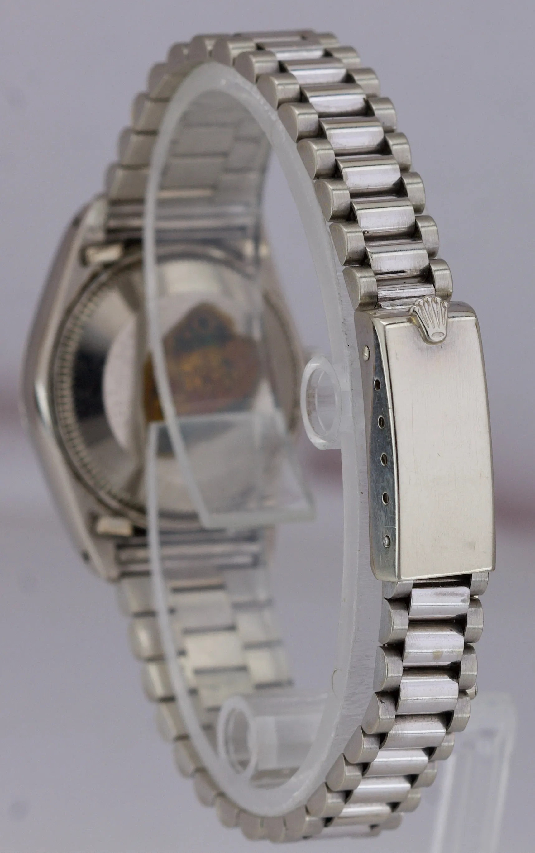 UNPOLISHED Ladies Rolex DateJust President 18K White Gold 6917 DIAMOND PATINA