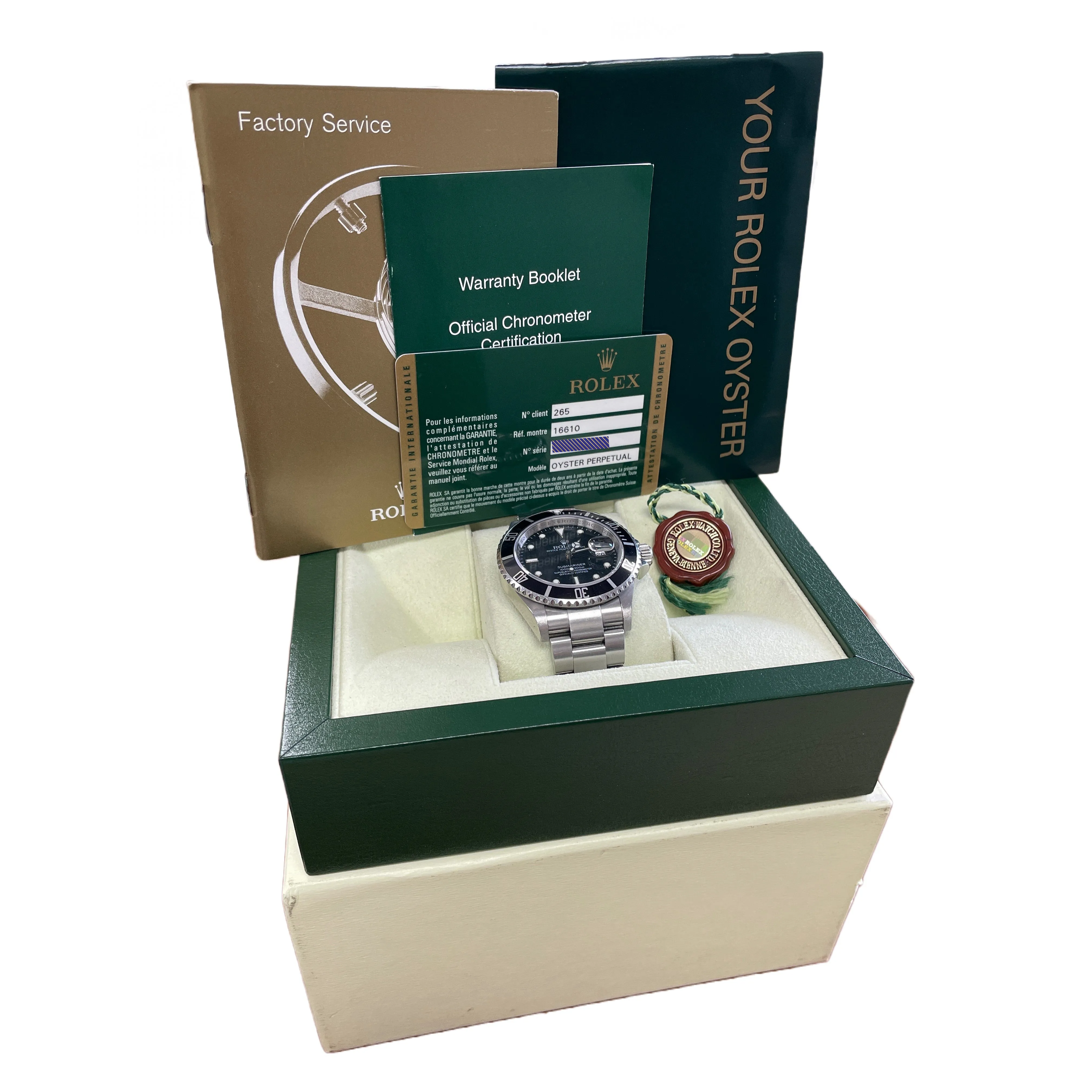 UNPOLISHED PAPERS Rolex Submariner Date REHAUT Black RANDOM SERIAL 16610 B P