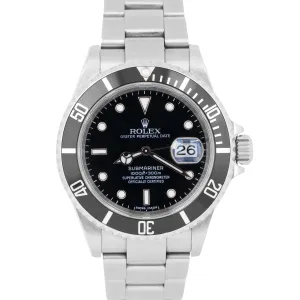 UNPOLISHED PAPERS Rolex Submariner Date REHAUT Black RANDOM SERIAL 16610 B P