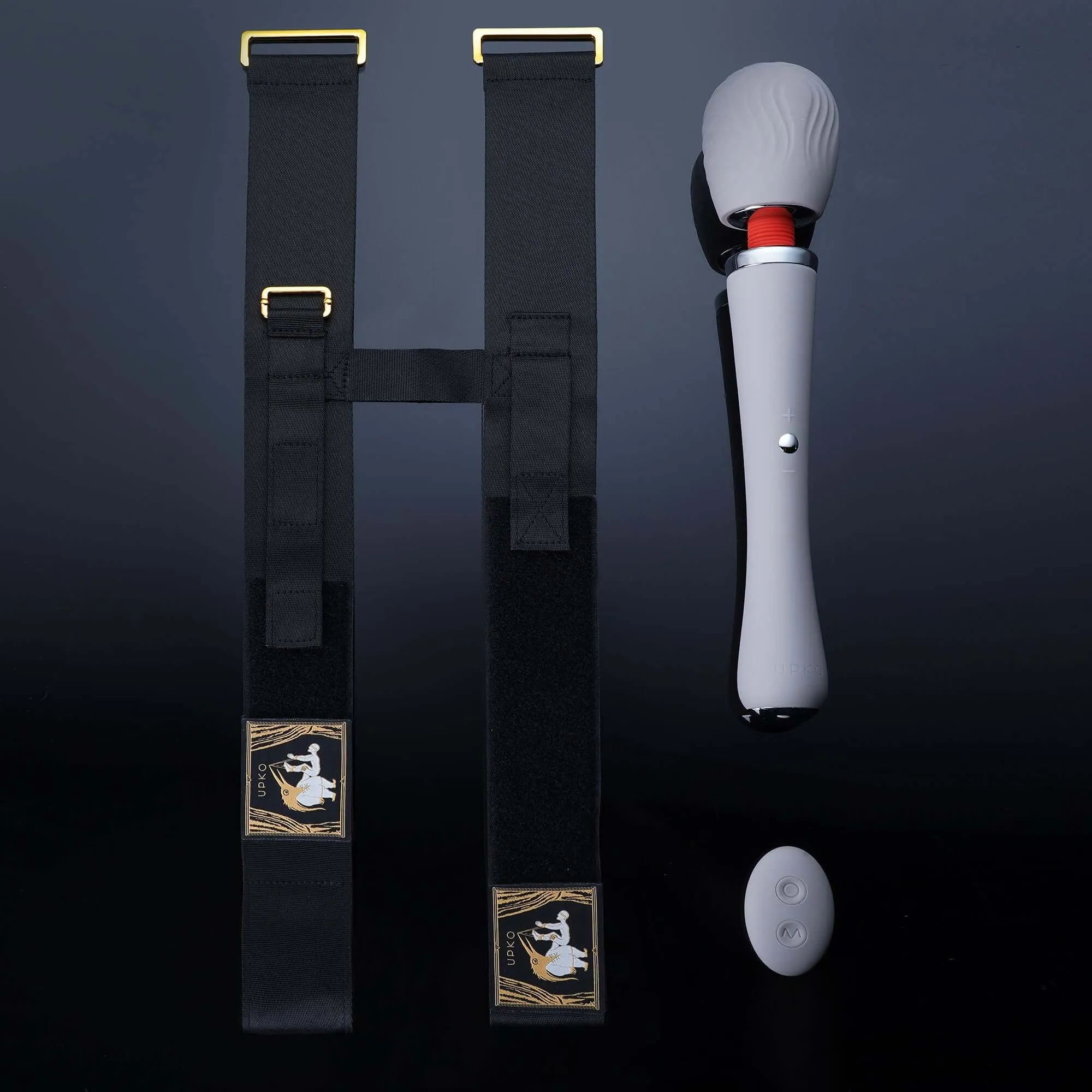 UPKO Remote-Control Wand Vibrator & Thigh Harness Combo