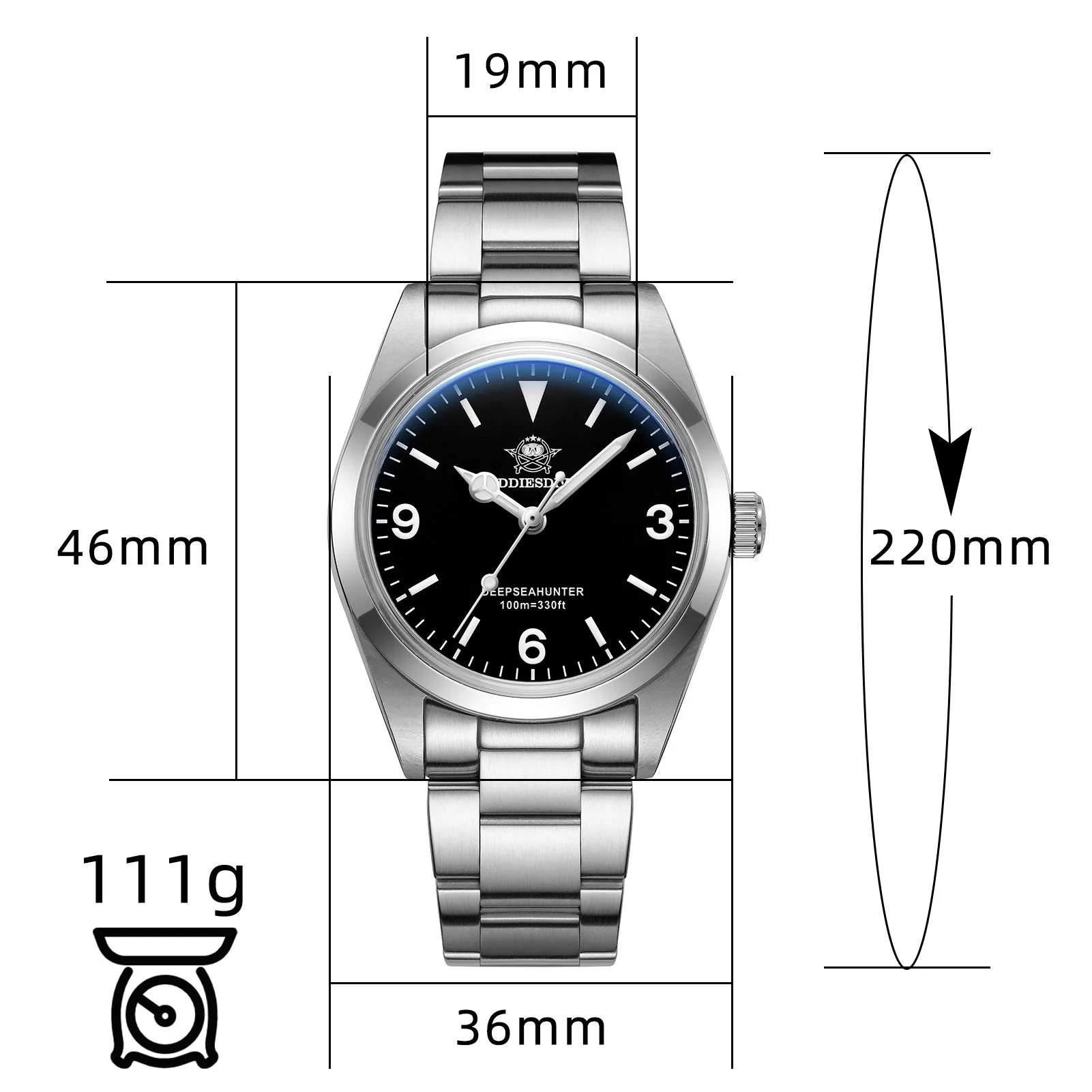 U.S. Warehouse -ADDIESDIVE 36mm Quartz Watch VH31 Movement AD2023-1
