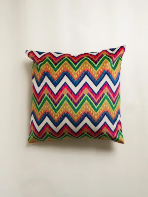 Velvet Vibrant Chevron Square Pillow Cover