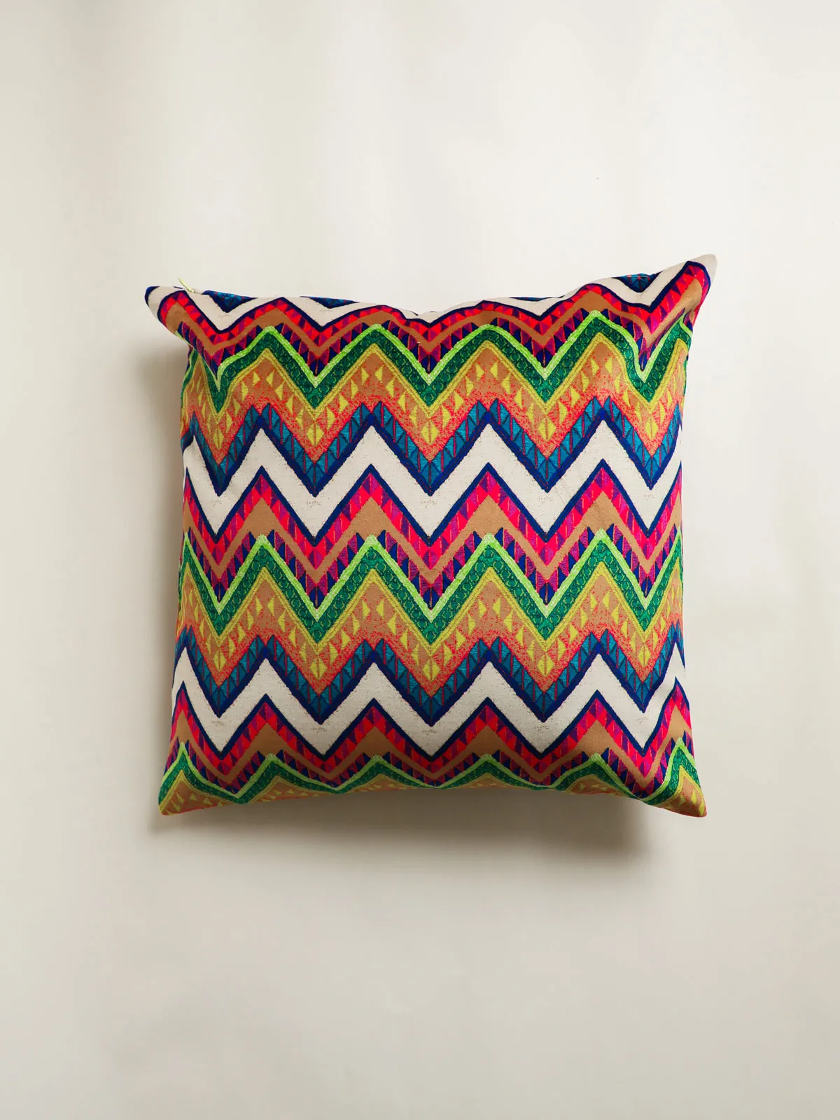 Velvet Vibrant Chevron Square Pillow Cover