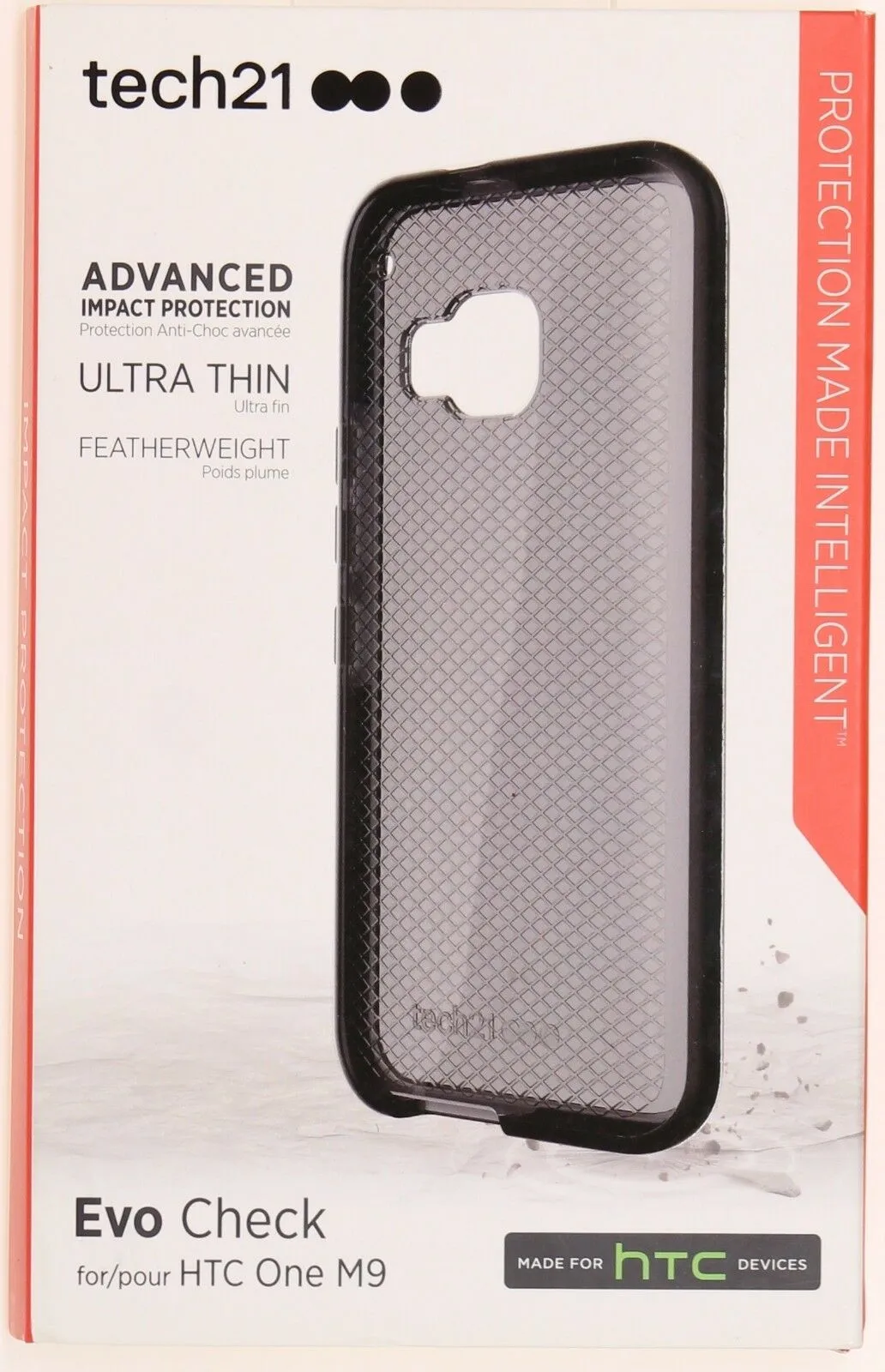 Verizon Tech21 Evo Check Case Impact Protect Cover For HTC One M9 Smokey