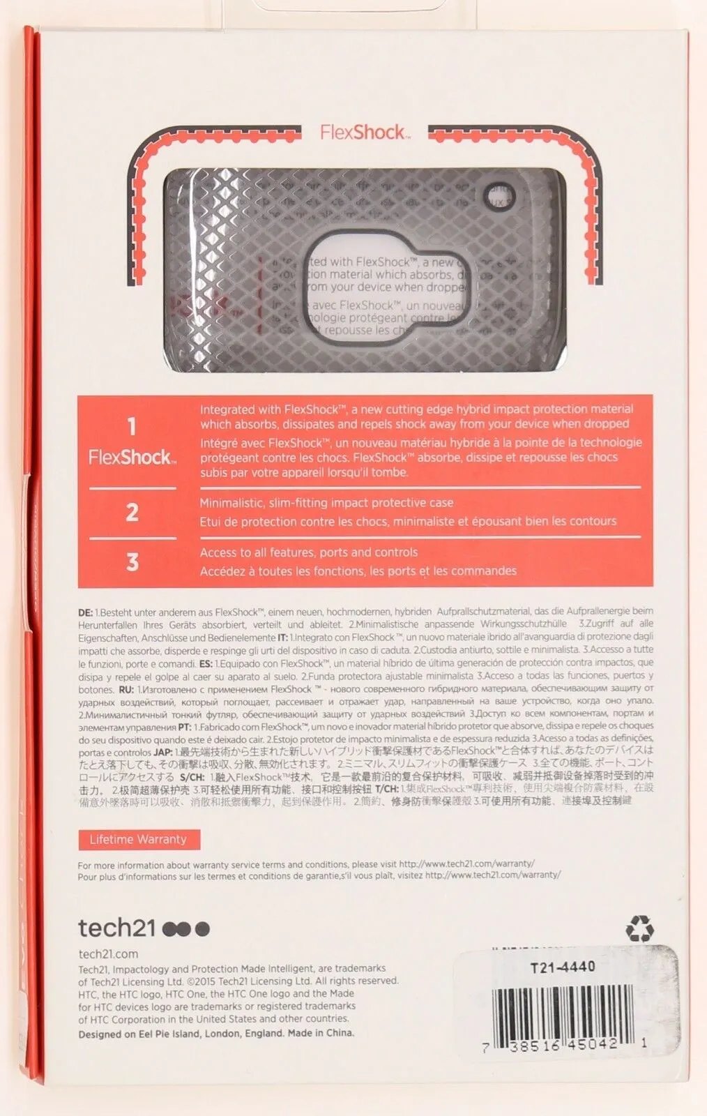 Verizon Tech21 Evo Check Case Impact Protect Cover For HTC One M9 Smokey