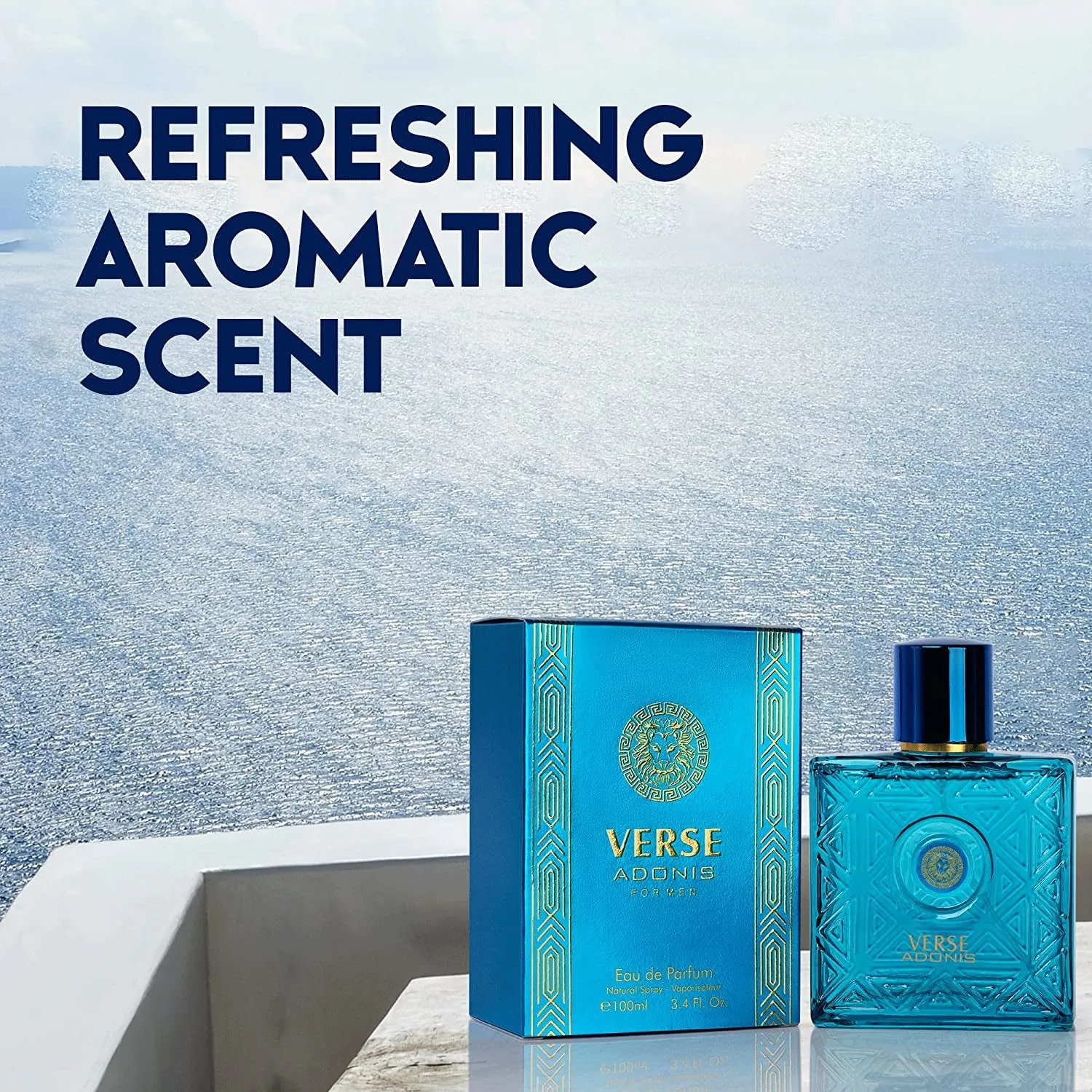 Verse Adonis Eau De Parfum for Men 3.4 Fl. Oz. 100Ml Men'S Perfume Refreshing Combination of Woody Floral & Fruity Scents - Masculine Scent Lasts All Day a Gift for Any Occasion
