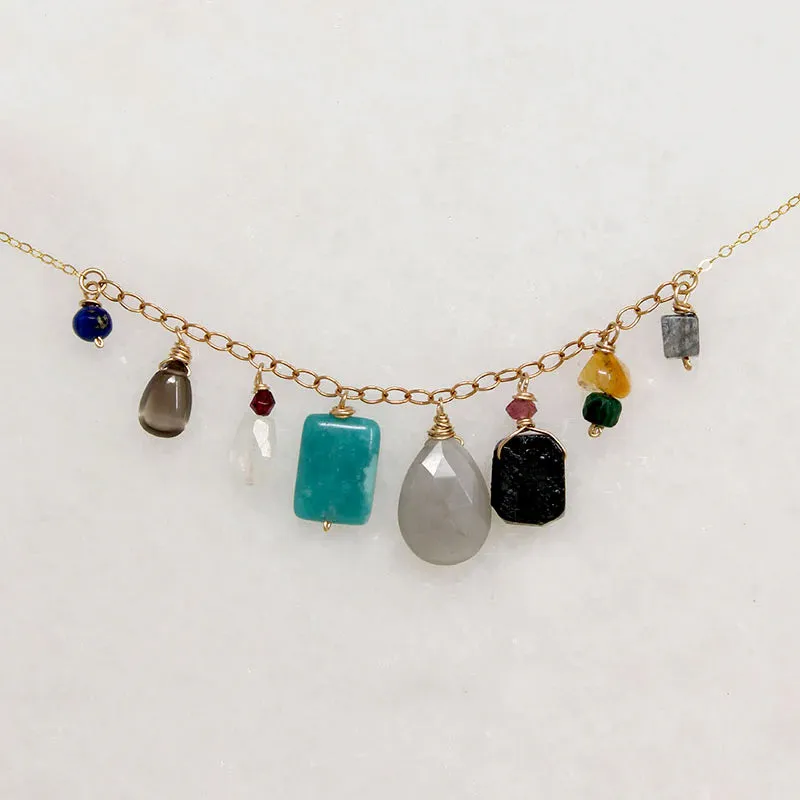 Vibrant Energetic Gemstone Necklace by Brin