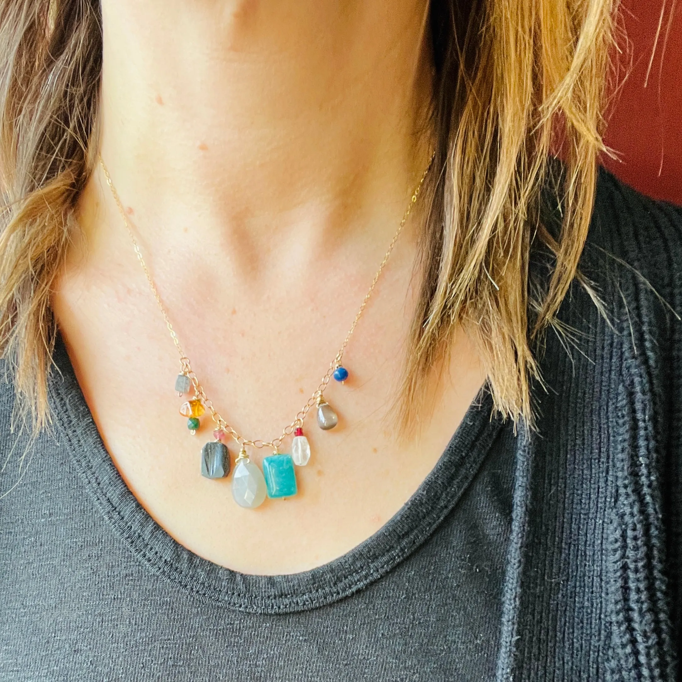 Vibrant Energetic Gemstone Necklace by Brin