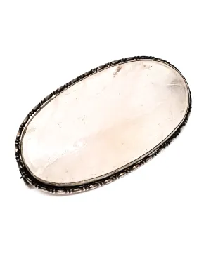 Victorian Rose Quartz Made in Germany sterling silver antique brooch 925