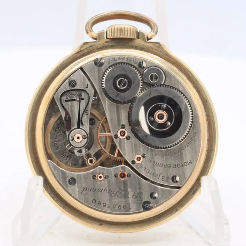 Vintage 16s 1941 Elgin 23 Jewel Railroad Pocket Watch 540 10k GF USA