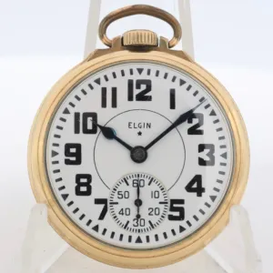 Vintage 16s 1941 Elgin 23 Jewel Railroad Pocket Watch 540 10k GF USA