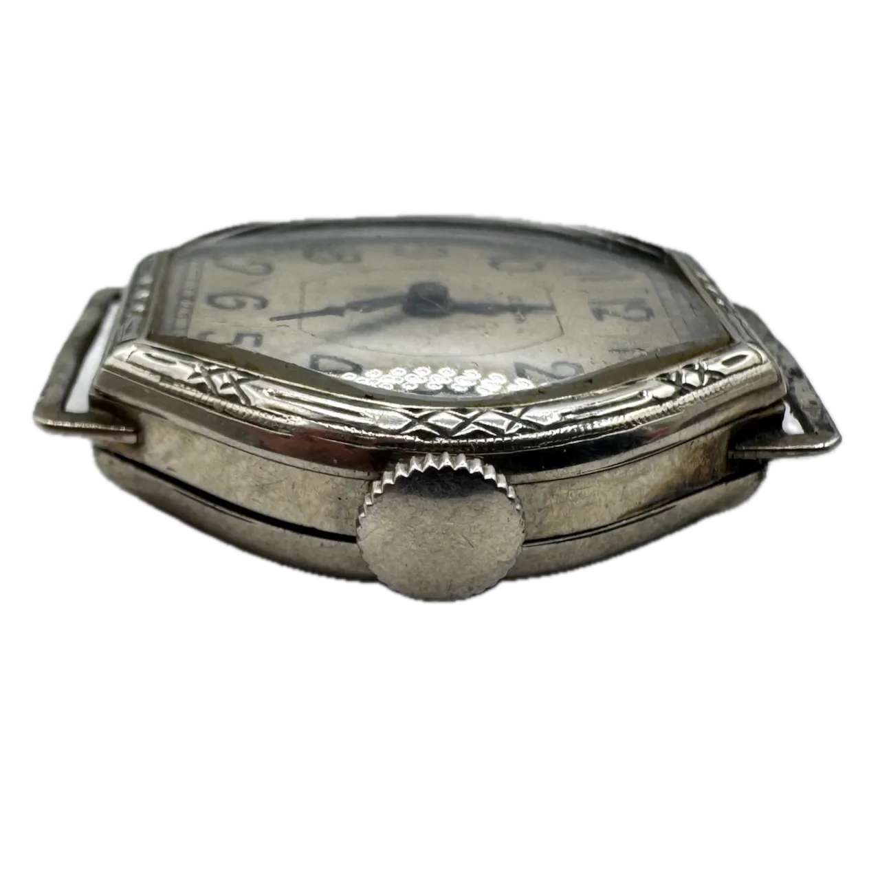 Vintage 1927 Elgin Art Deco Ladies Mechanical Wristwatch 447 USA 14k White GF