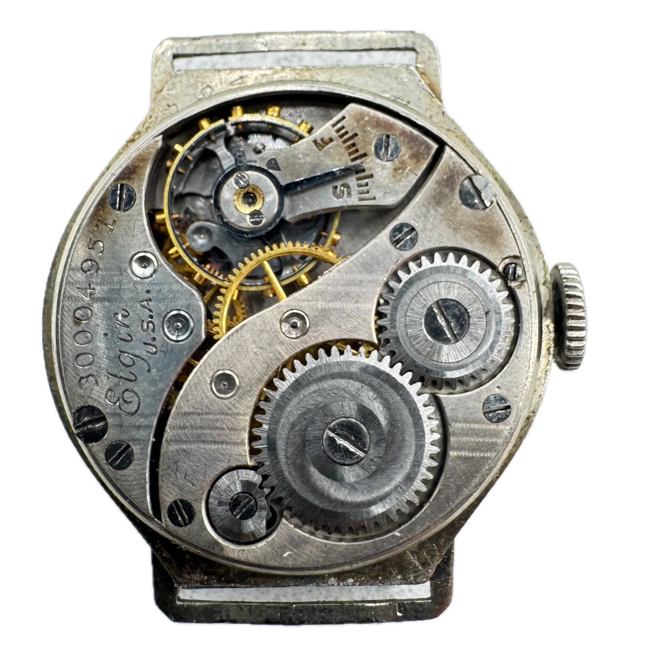 Vintage 1927 Elgin Art Deco Ladies Mechanical Wristwatch 447 USA 14k White GF