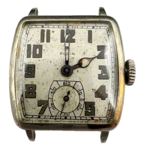 Vintage 1928 Elgin 619 Men's Mechanical Wristwatch 430 USA 14k White GF