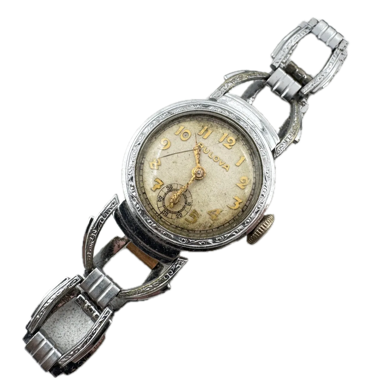 Vintage 1931 Bulova Commodore Men's Mechanical Wristwatch 10 AN 10k White RGP
