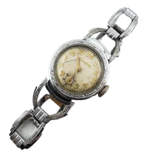 Vintage 1931 Bulova Commodore Men's Mechanical Wristwatch 10 AN 10k White RGP