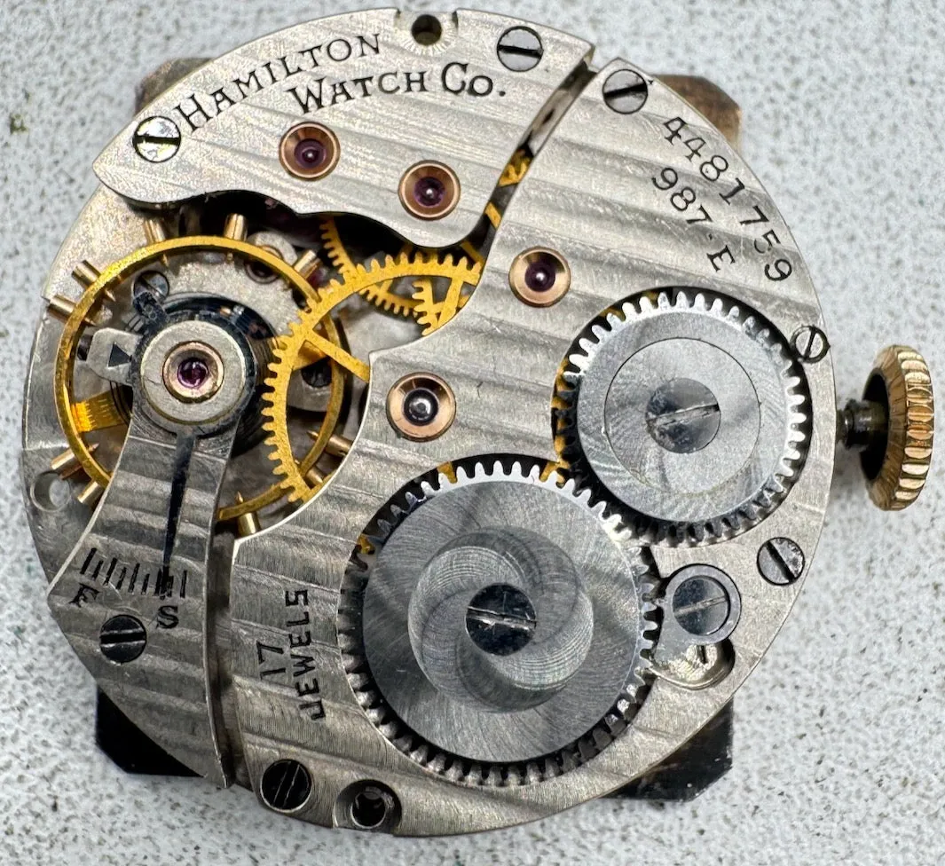 Vintage 1937 Hamilton Merritt Men's Mechanical Wristwatch 987E USA 10k GF