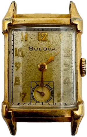 Vintage 1948 Bulova Tank Style Men's Mechanical Wristwatch 7 AK USA 10k GF