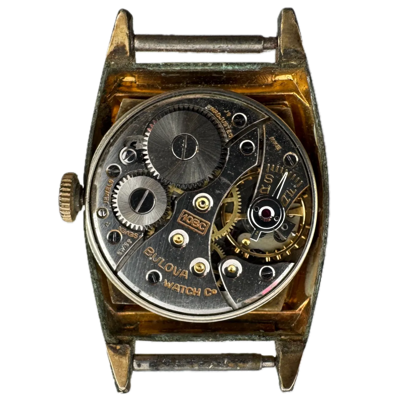 Vintage 1950 Bulova Walton Men's Mechanical Wristwatch 10BC USA Steel & 10k RGP