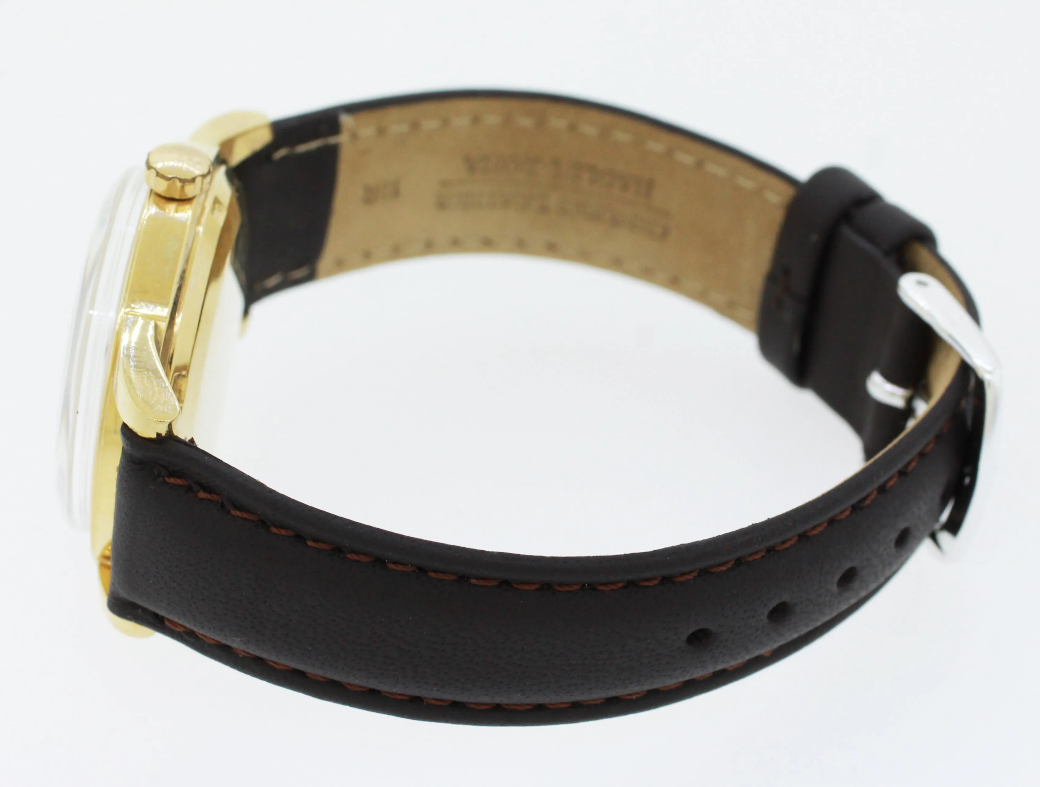 Vintage 1950s Omega Seamaster GX6546 14k Yellow Gold Champagne Dial Watch