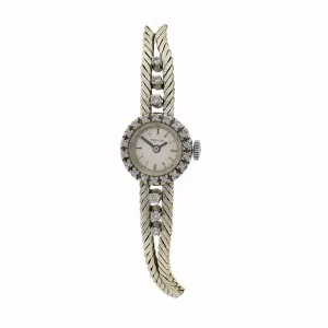 Vintage 1950's Tena 18KT White Gold Diamond Ladies Watch