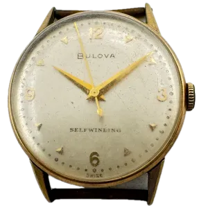 Vintage 1951 Bulova Pyramid Men's Automatic Wristwatch Swiss 10k Gold Filled
