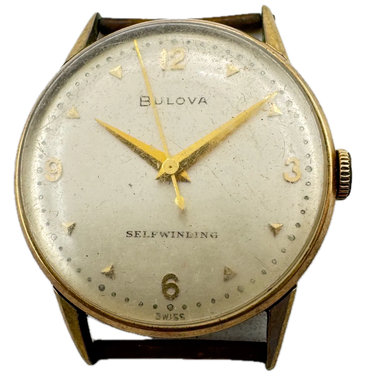 Vintage 1951 Bulova Pyramid Men's Automatic Wristwatch Swiss 10k Gold Filled