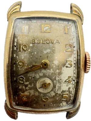 Vintage 1951 Bulova Senator Men's Mechanical Wristwatch 8 AD Steel & 10k RGP