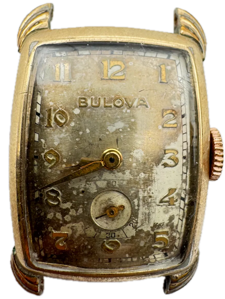 Vintage 1951 Bulova Senator Men's Mechanical Wristwatch 8 AD Steel & 10k RGP