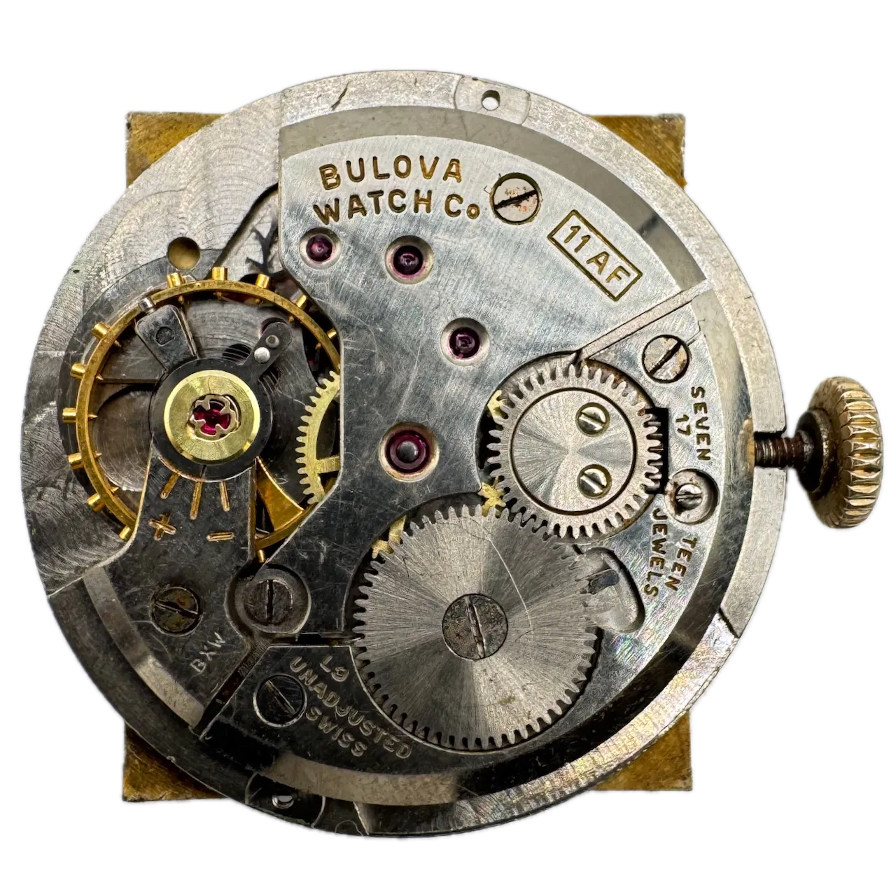 Vintage 1956 Bulova Scalloped Men's Mechanical Wristwatch 11 AF Steel & 10k RGP