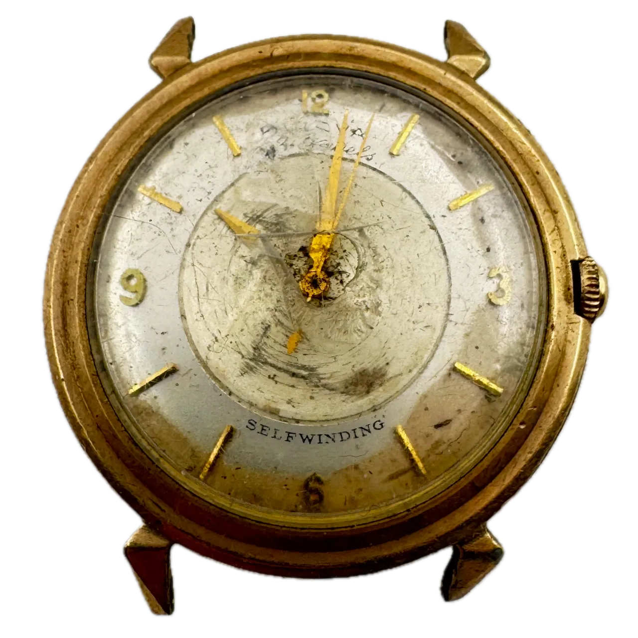 Vintage 1959 Bulova Mystery Dial Men's Automatic Wristwatch Swiss 10k RGP