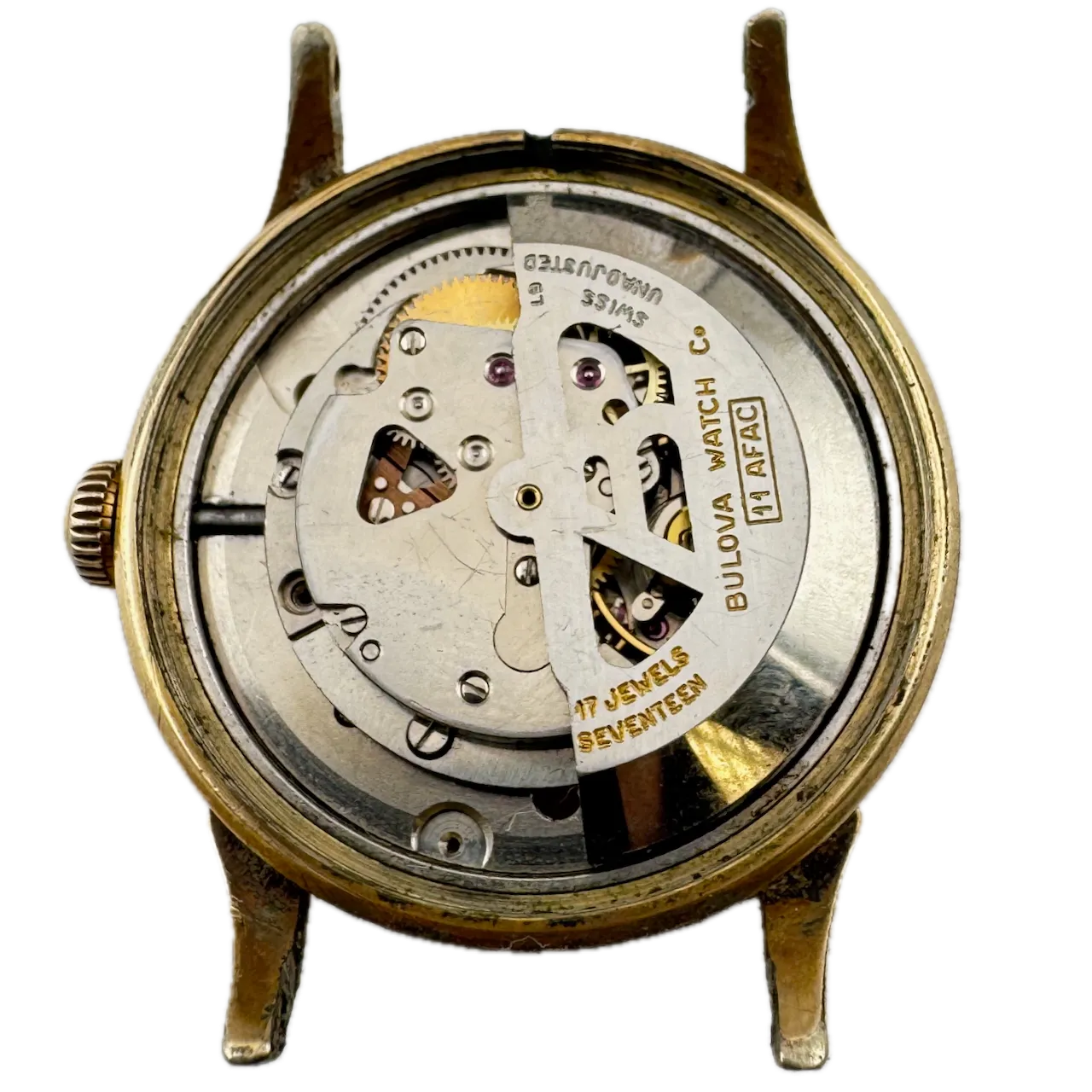 Vintage 1959 Bulova Sector Men's Automatic Wristwatch 11 AFAC Steel & 10k RGP